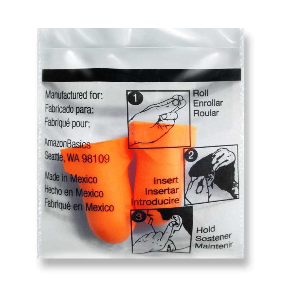 Amazon Basics Soft Foam High Visibility T Shape Earplugs, NRR 32dB, 25-Pair