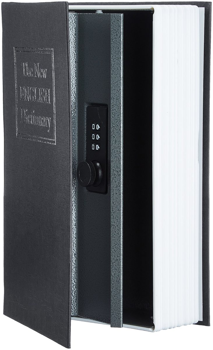 AmazonBasics Book Safe Lock Box Large Black SW-802C-K
