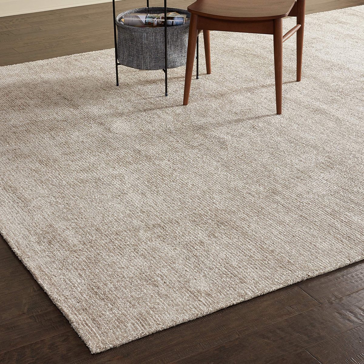 Amazon Brand – Rivet Contemporary Striated Jute Area Rug, 10' 6" x 8', Oatmeal