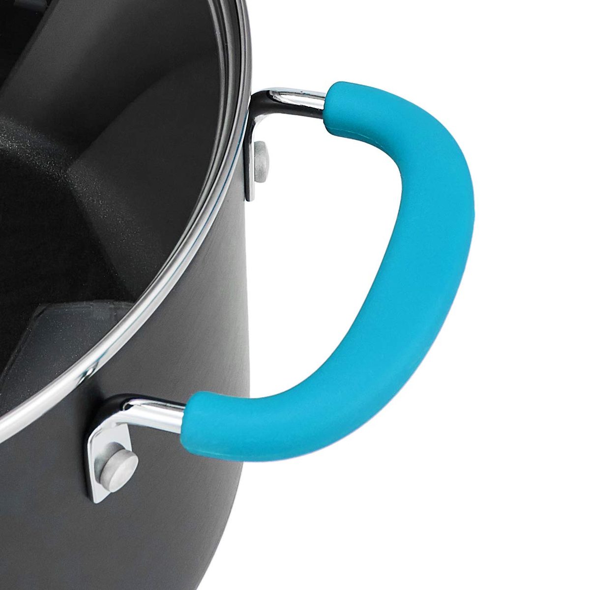 AmazonBasics Hard Anodized Non-Stick 12-Piece Cookware Set, Turquoise - Pots, Pans and Utensils