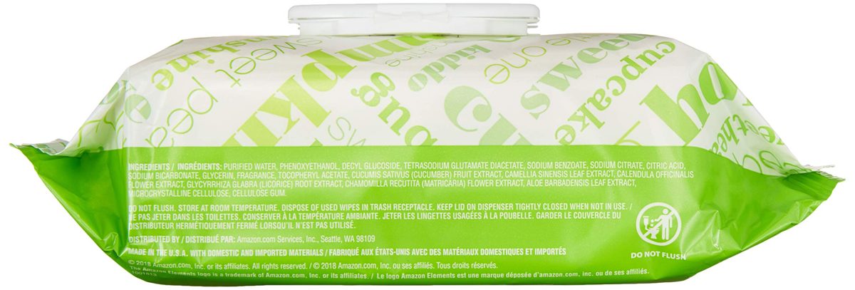 Amazon Elements Baby Wipes, Fresh Scent, 720 Count Flip-Top Packs