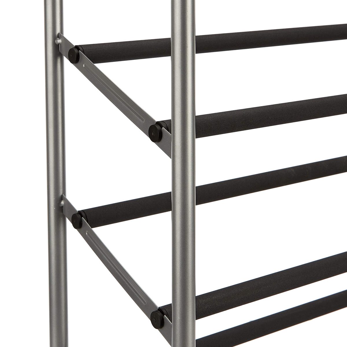 AmazonBasics Easy Assemble Shoe Rack - 4-Tier, Silver (Renewed)