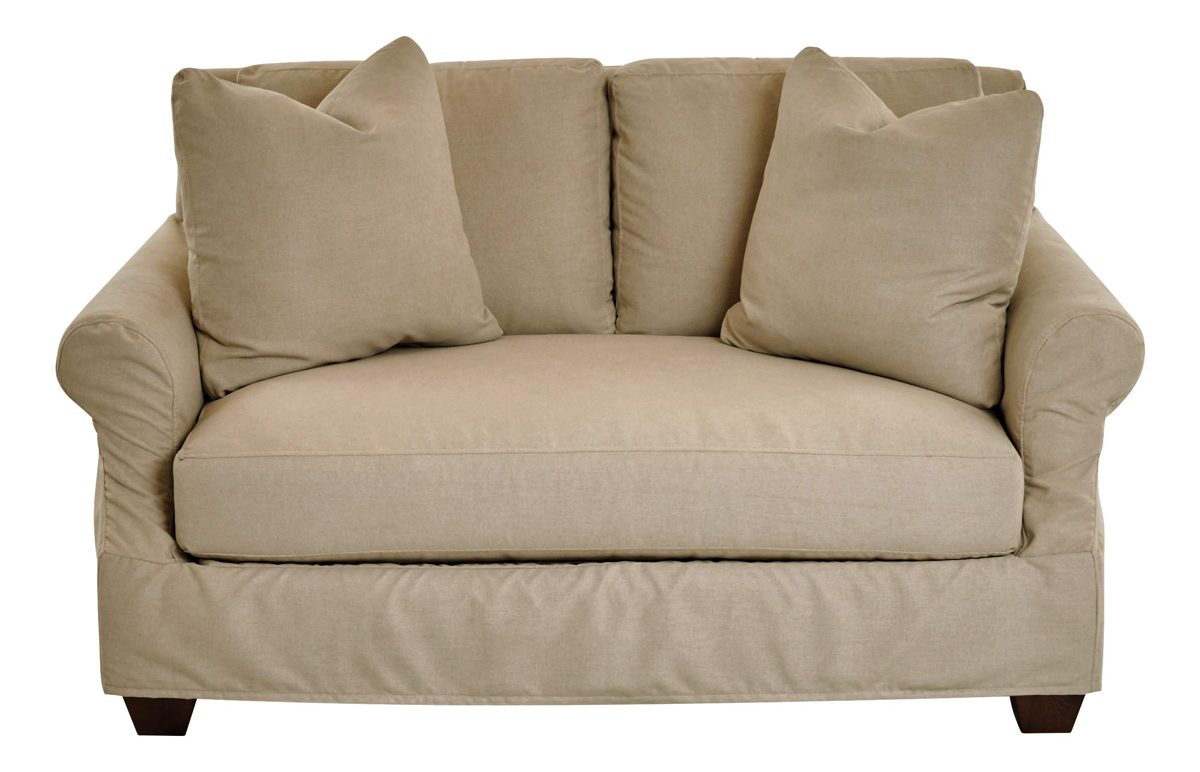 Amazon Brand – Stone & Beam Conner Slipcover Love Seat Sofa Couch, 61"W, Linen
