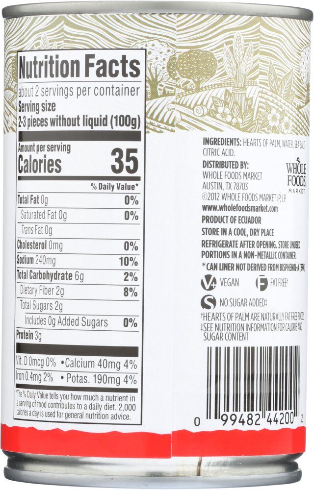365 EVERYDAY VALUE Whole Hearts Of Palm, 14.1 OZ