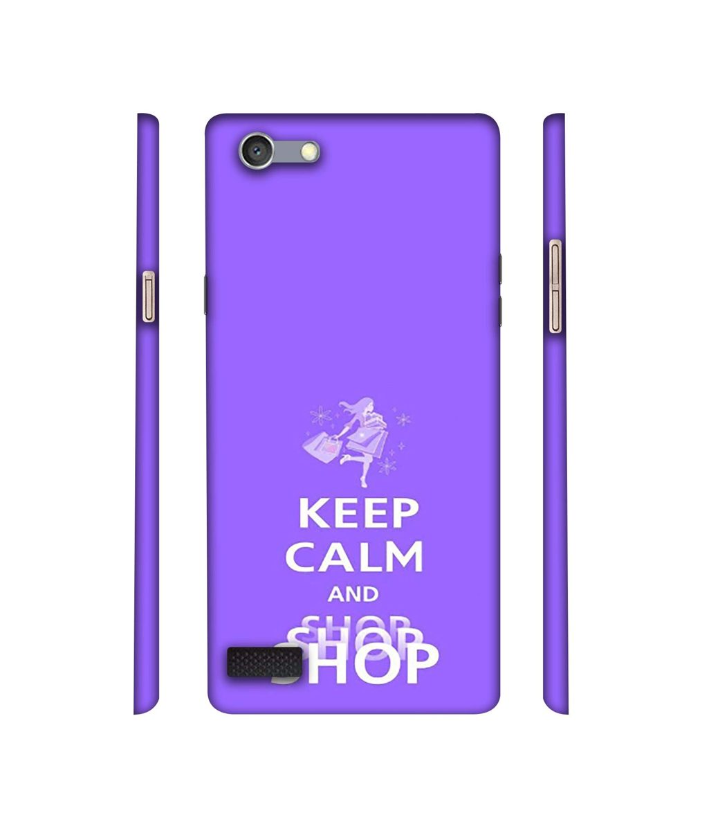 Amazon Brand - Solimo Designer Keep Calm and Shop 3D Printed Hard Back Case Mobile Cover for Oppo Neo 7