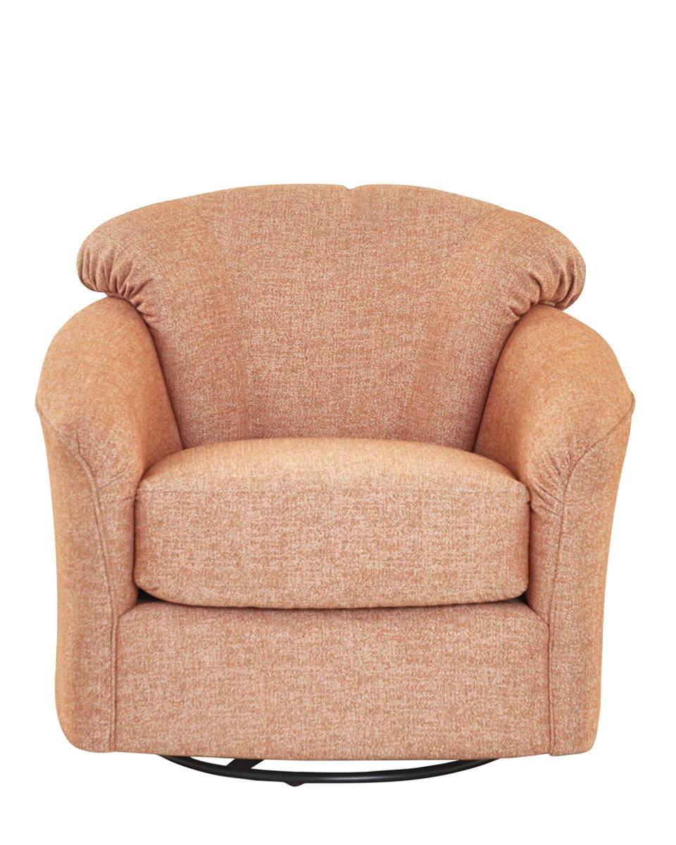 Amazon Brand – Stone & Beam Cherrie Upholstered Gliding Swivel Chair, 34" W, Tangerine