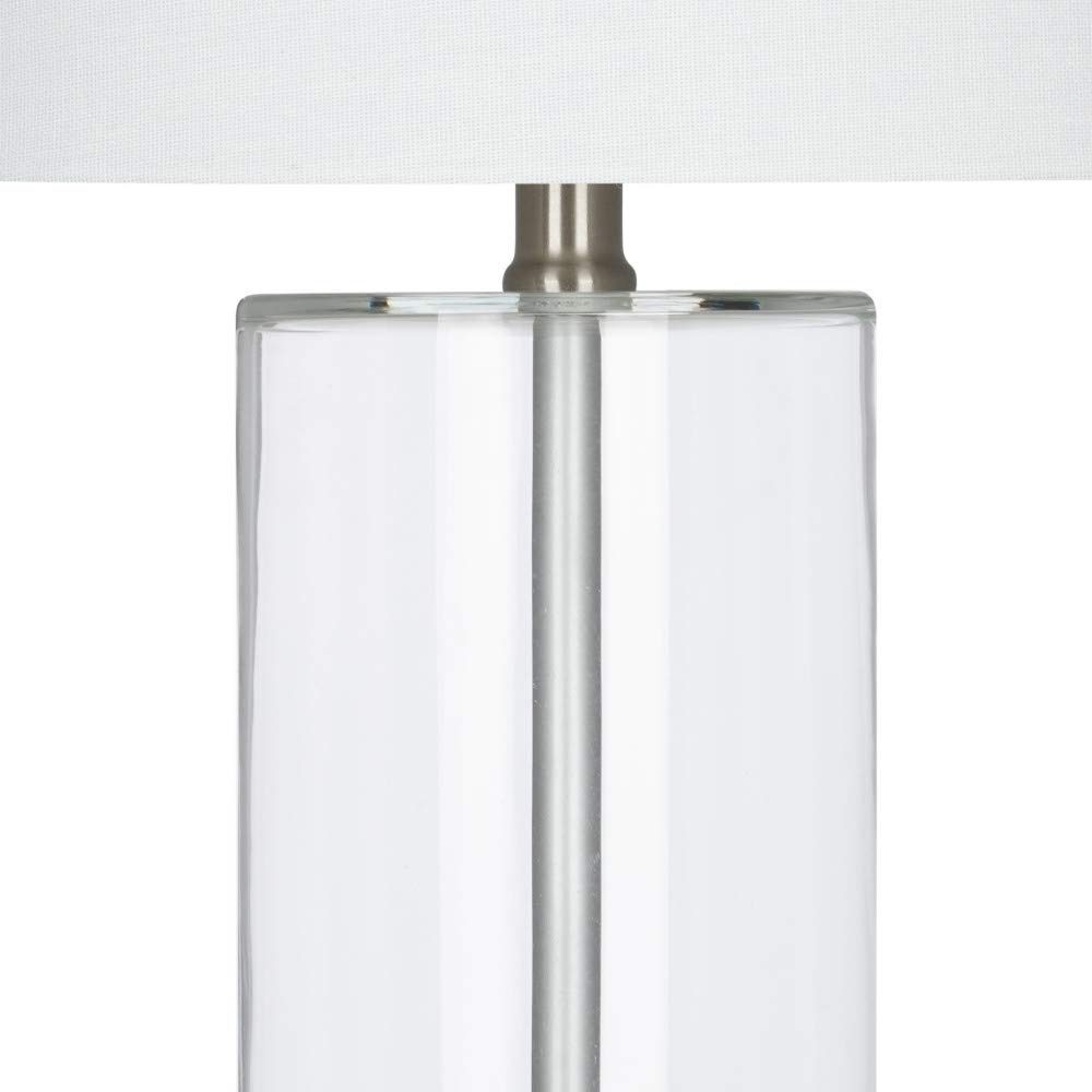 Amazon Brand – Ravenna Home Contemporary Cylindrical Glass Table Lamp, LED Bulb Included, 24.5"H, Clear