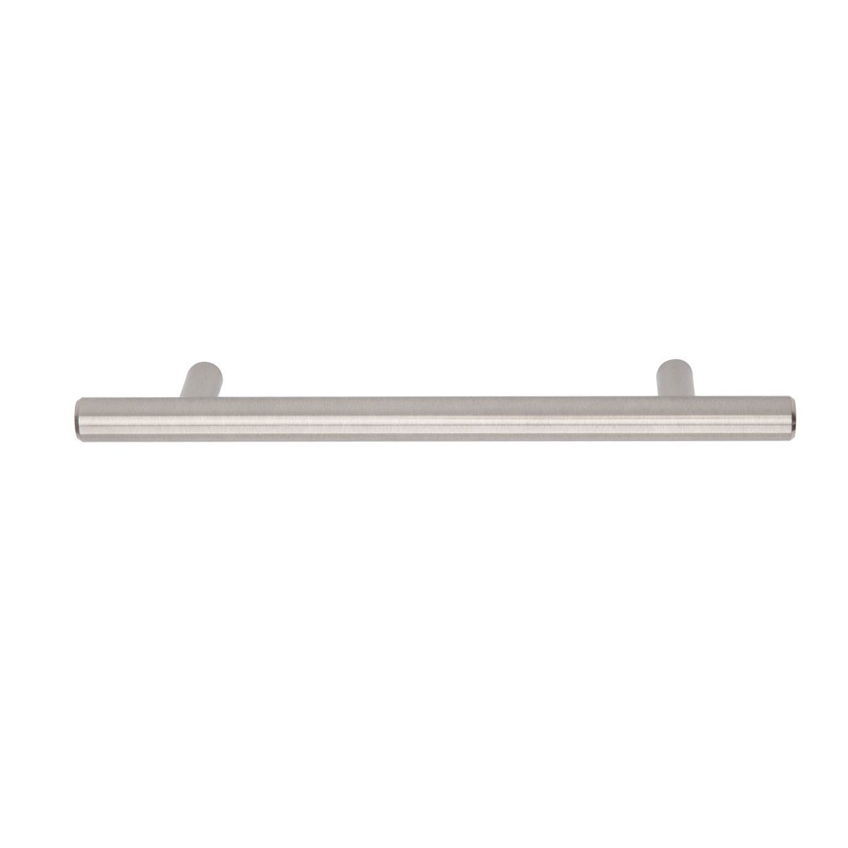 AmazonBasics Euro Bar Cabinet Handle (1/2" Diameter), 7.38" Length (5" Hole Center), Satin Nickel, 25-Pack