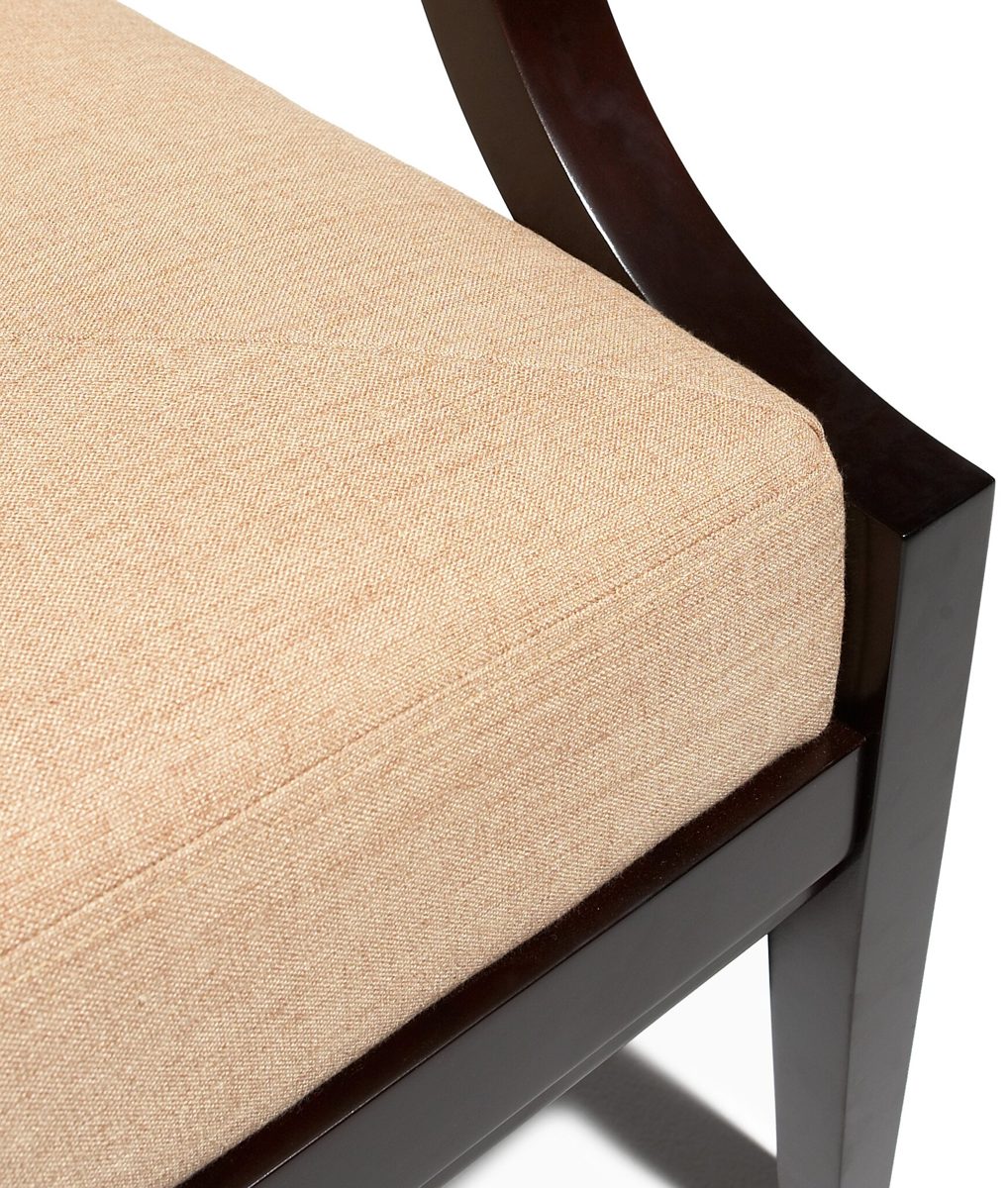 Pinzon Hardwood Lounge Chair with Sand Polyblend Upholstery, Java