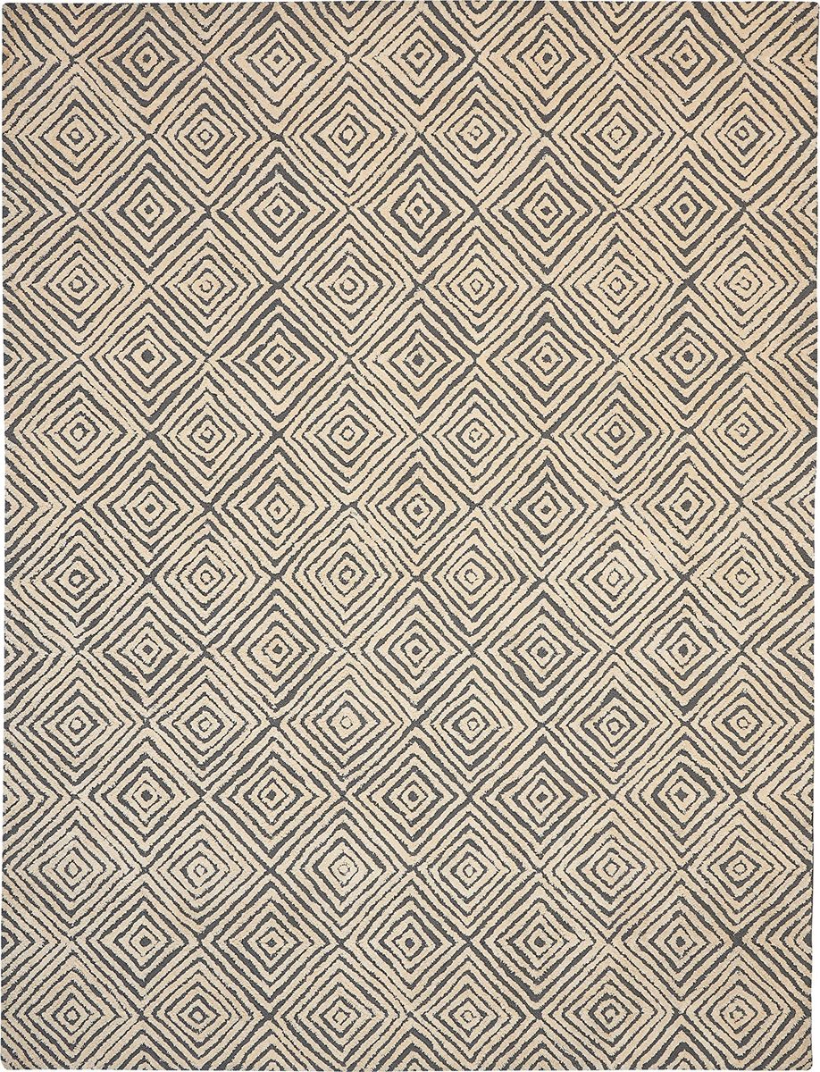Amazon Brand – Rivet Contemporary Diamond Patterned Area Rug, 10'6" x 8', Grey Ivory