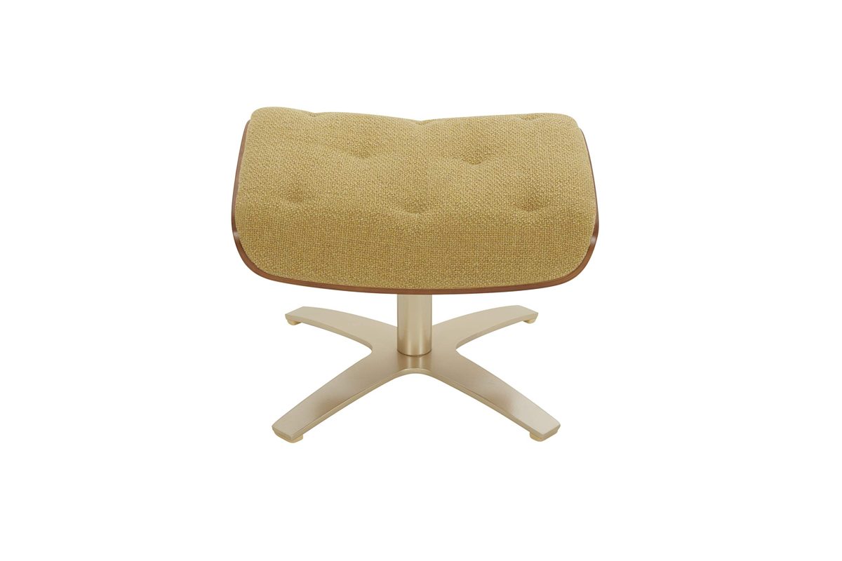 Amazon Brand – Rivet Olander Mid-Century Modern Ottoman with Self-Centering Swivel Base, 20.5"W, Lemongrass