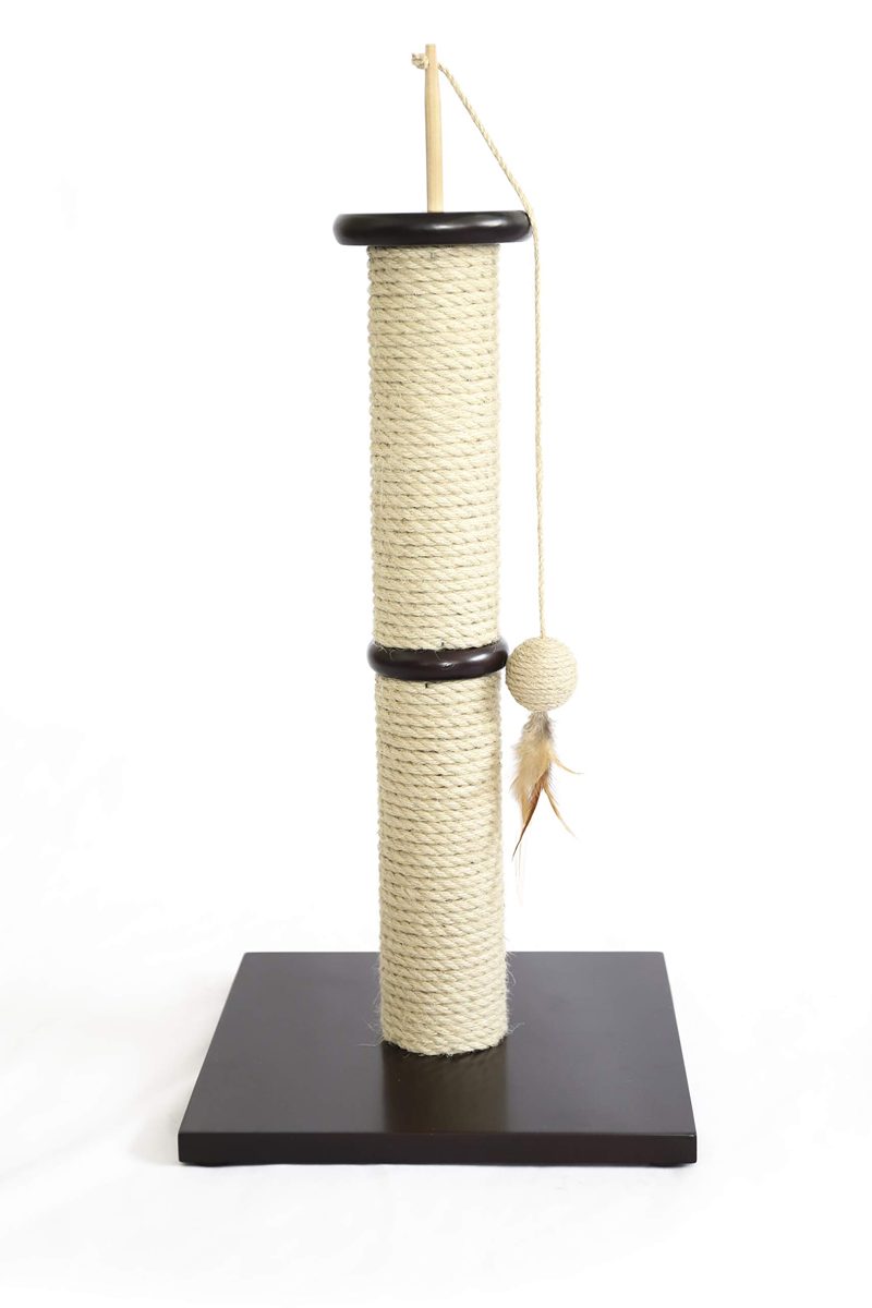 AmazonBasics Cat Scratching Post Tree - 12 x 12 x 25 Inches, Burgundy