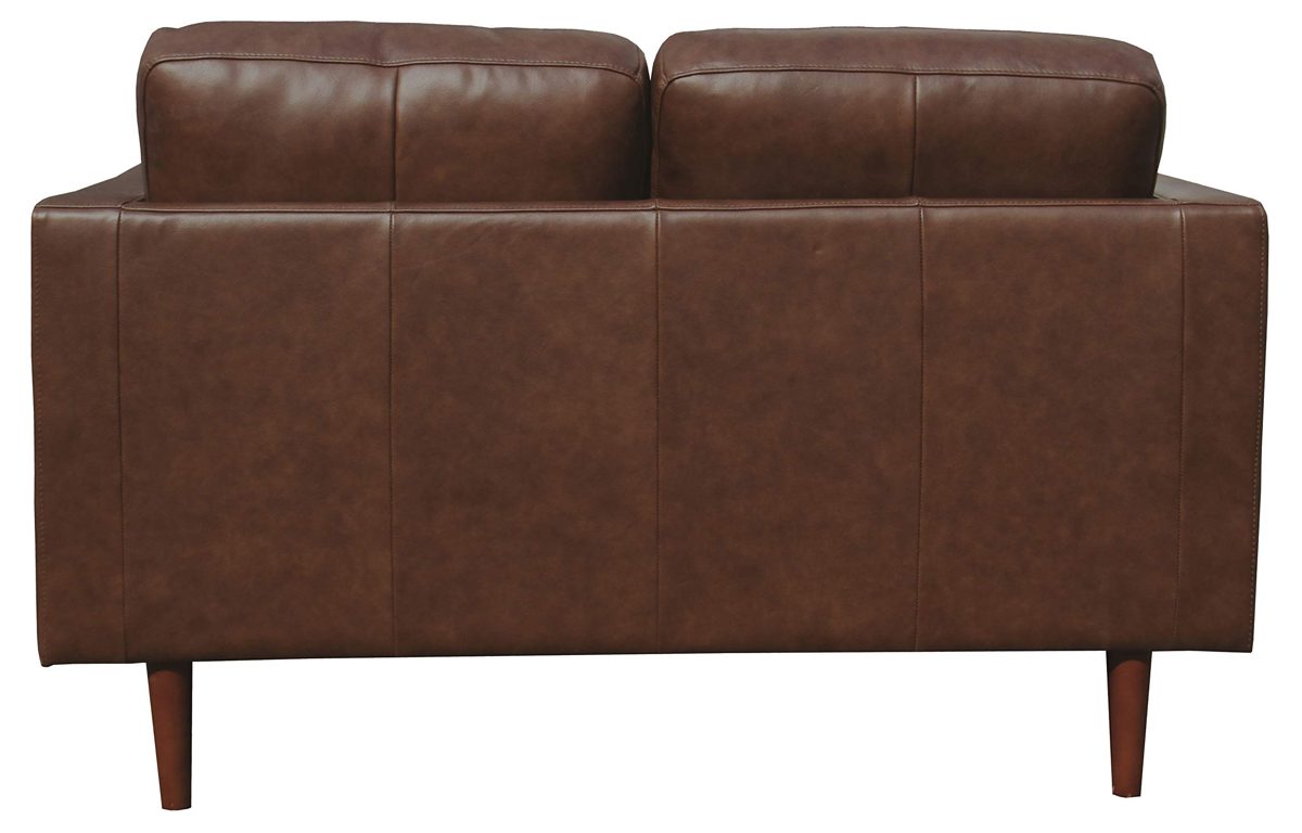 Amazon Brand – Rivet Revolve Modern Leather Loveseat Sofa, 56"W, Chestnut