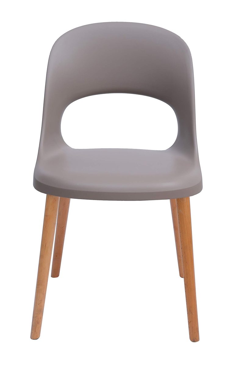 Amazon Brand - Rivet Henrik Modern Open-Back Plastic Dining Chair, 18.5"W, Mild Gray
