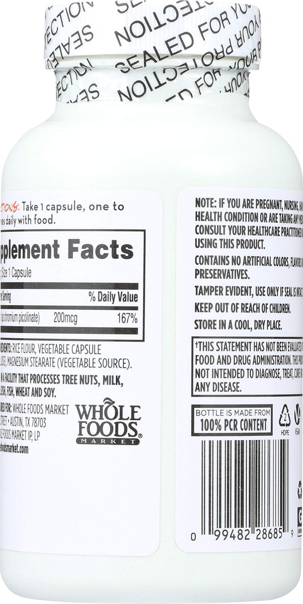 365 Everyday Value, Chromium Picolinate 200mcg, 250 ct
