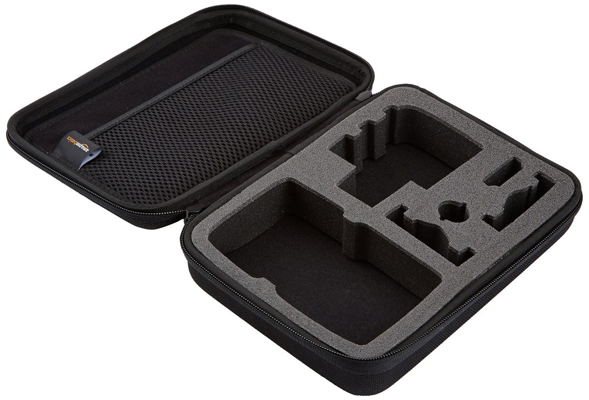 AmazonBasics Small Carrying Case for GoPro And Accessories - 9 x 7 x 2.5 Inches, Black