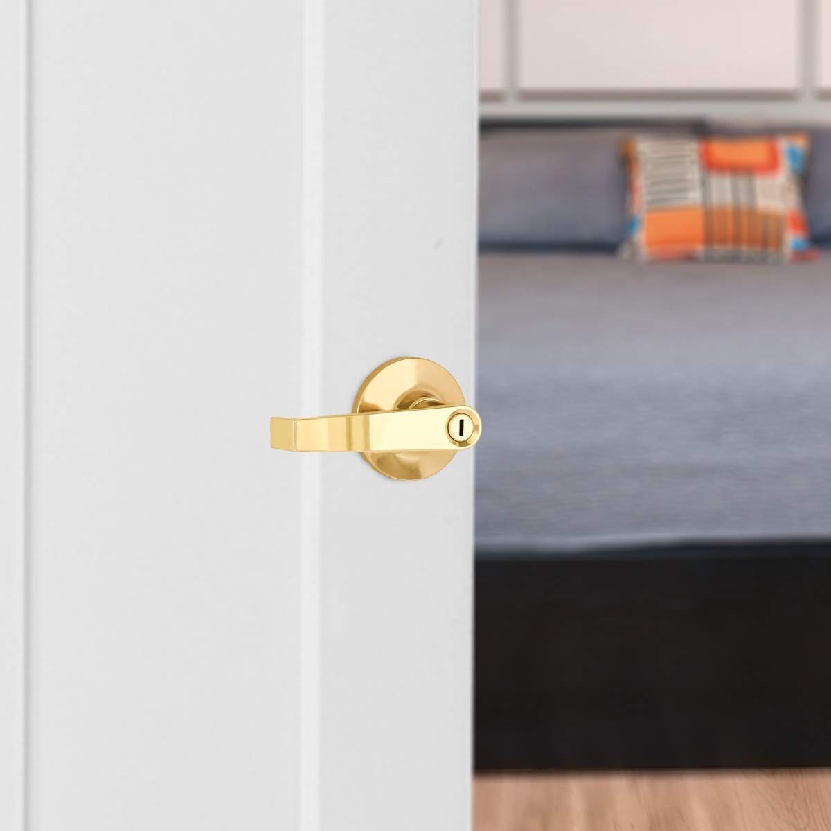 AmazonBasics Privacy Door Lever - Hook - Polished Brass