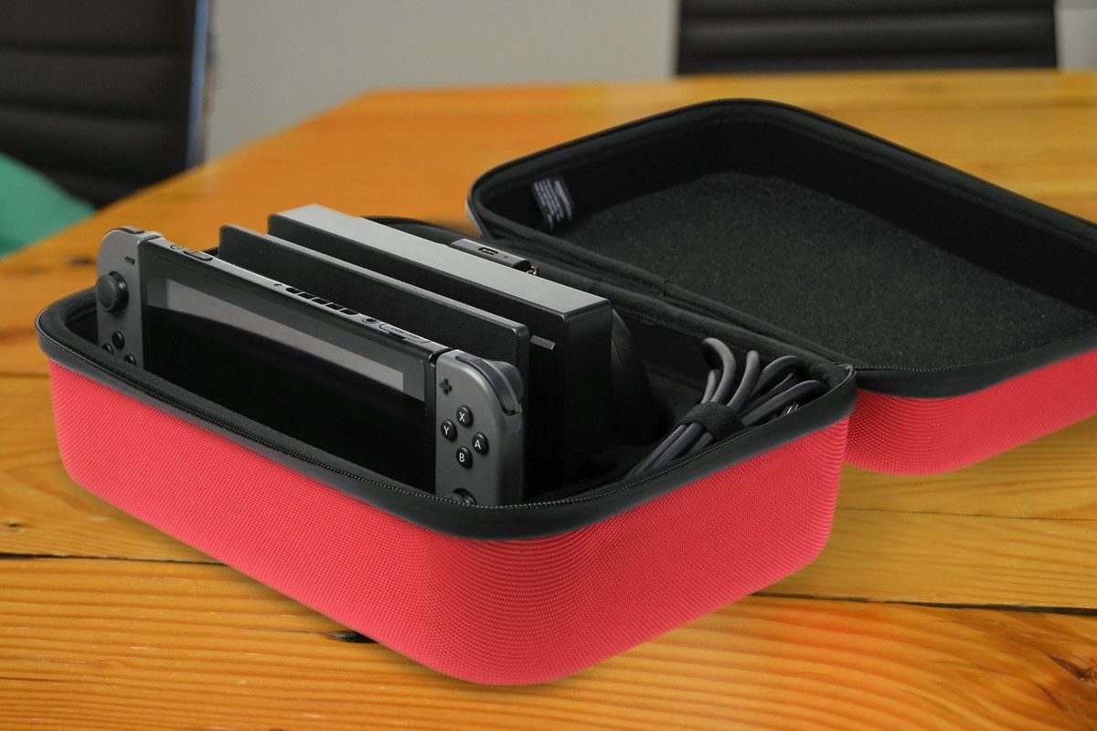 AmazonBasics Travel and Storage Case for Nintendo Switch - Red