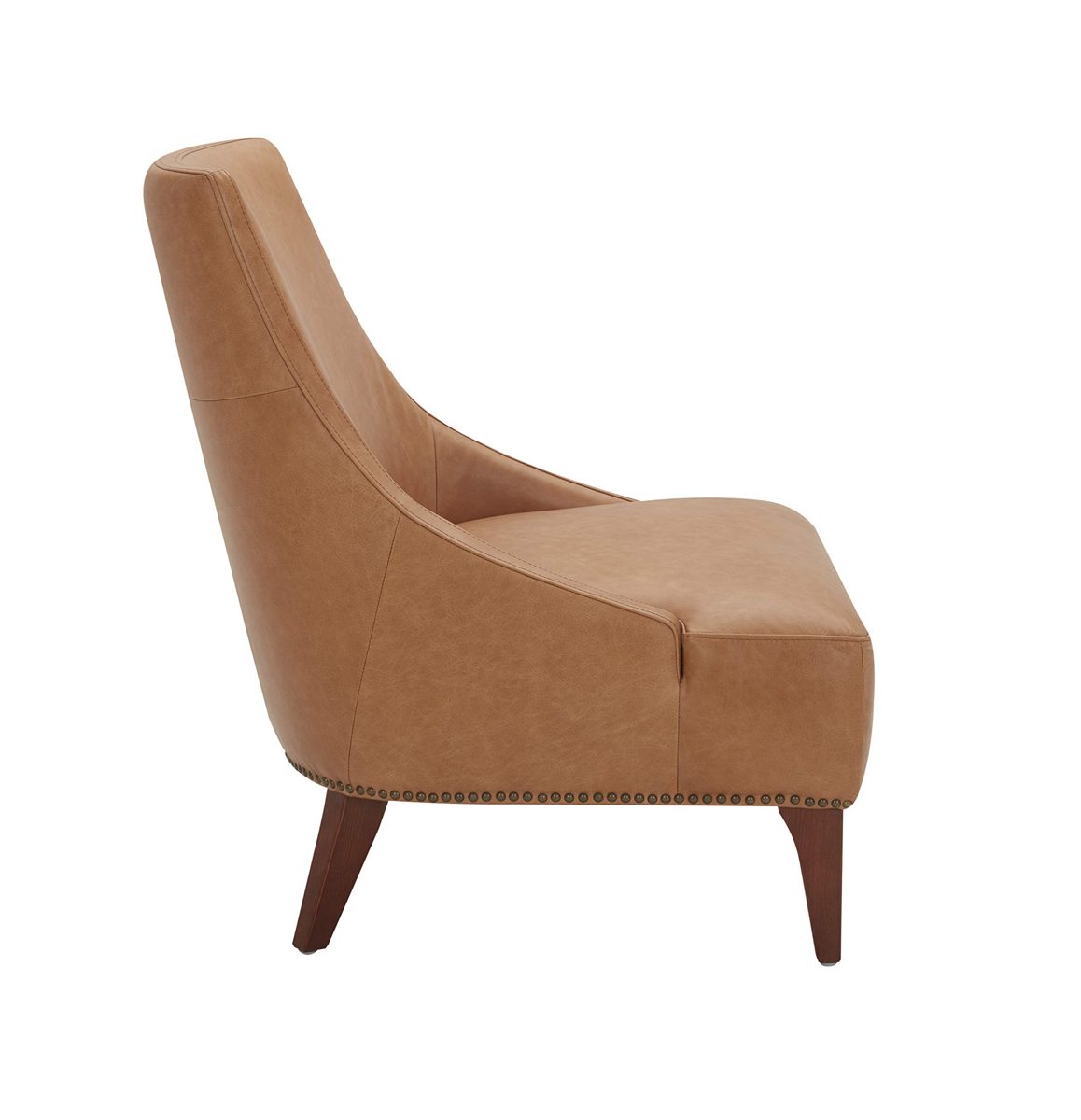 Amazon Brand – Stone & Beam Shorebrook Deep Leather Accent Chair, 27.6"W, Cognac