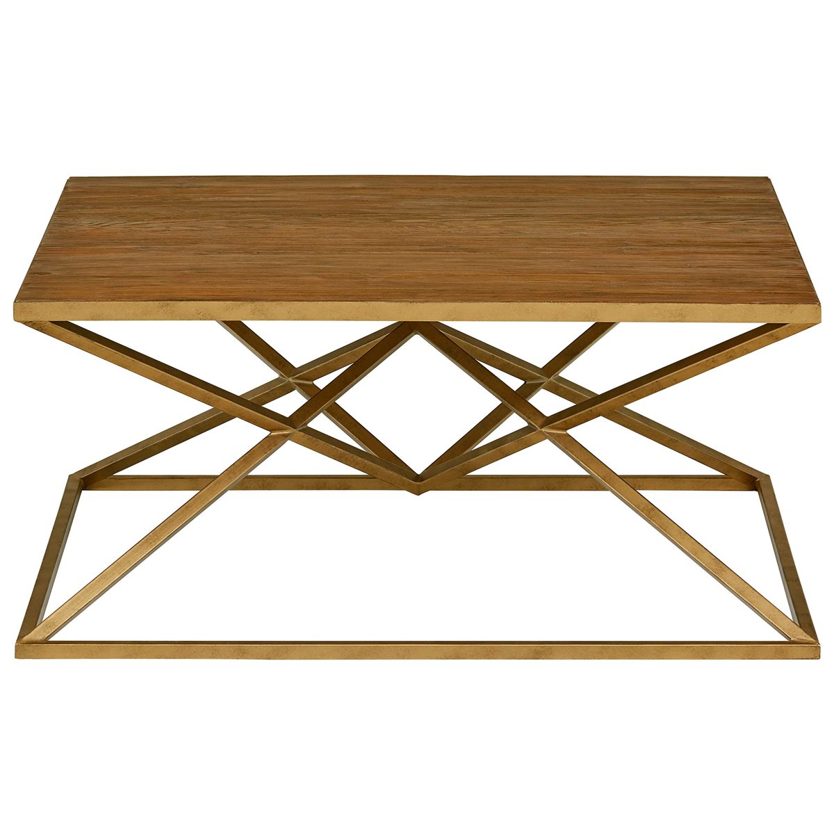 Amazon Brand – Rivet Modern Pine-Topped Coffee Table, 39.37"W, Brushed Natural Antique Copper