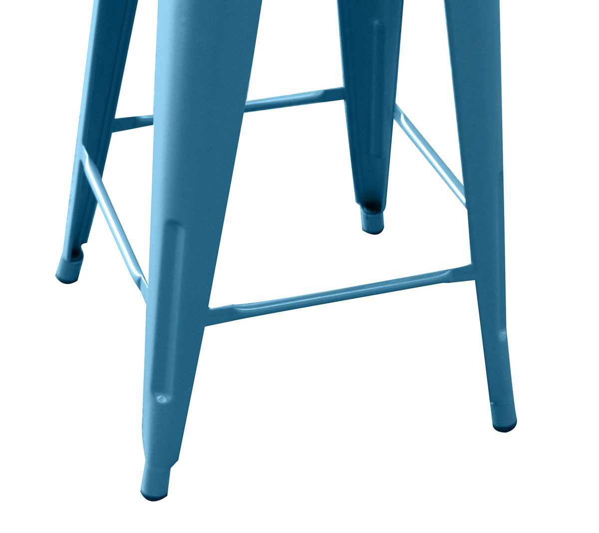 Amazon Brand – Ravenna Home Decorah Stackable Metal Kitchen Counter Bar Stools, 24"H, Blue, Set of 4