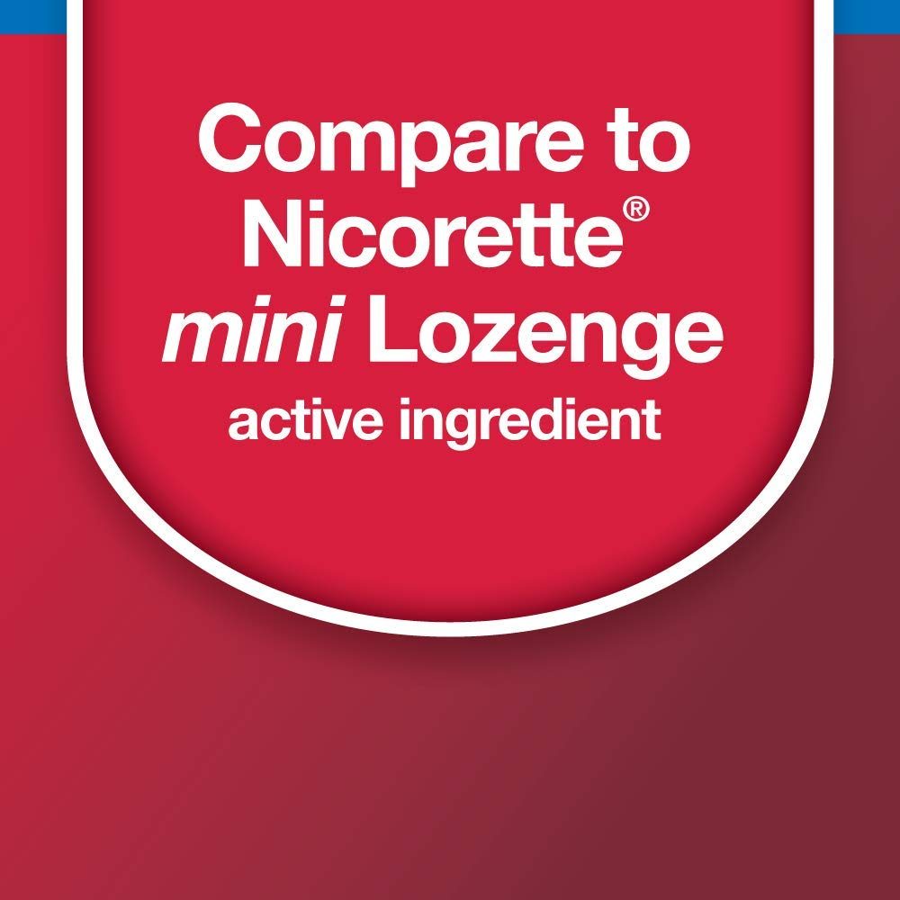 Basic Care Mini Nicotine Polacrilex Lozenge 2 mg (nicotine), Cherry Ice Flavor, Stop Smoking Aid, 27 Count