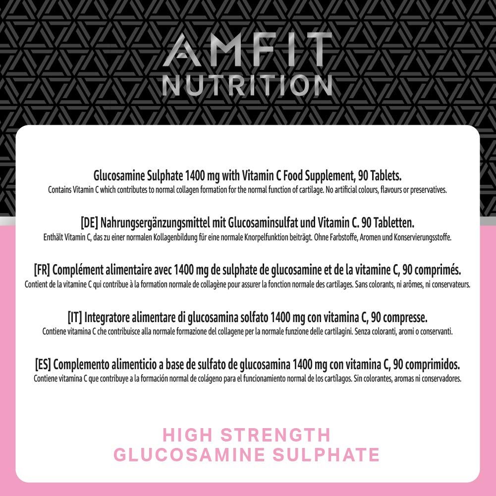 Amazon Brand - Amfit Nutrition Glucosamine Sulphate 1400mg - 90 Tablets