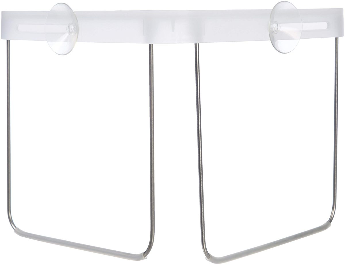 (Renewed) AmazonBasics Raised Bathroom Corner Shelf - White