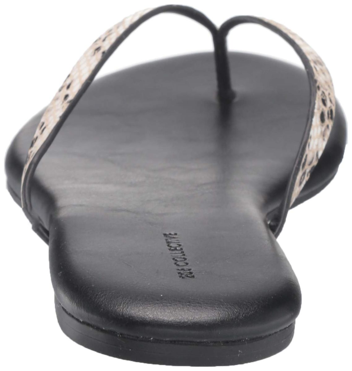 206 Collective Amazon Brand Women's Fenna Sandal, Black Snake Embossed, 6 B US