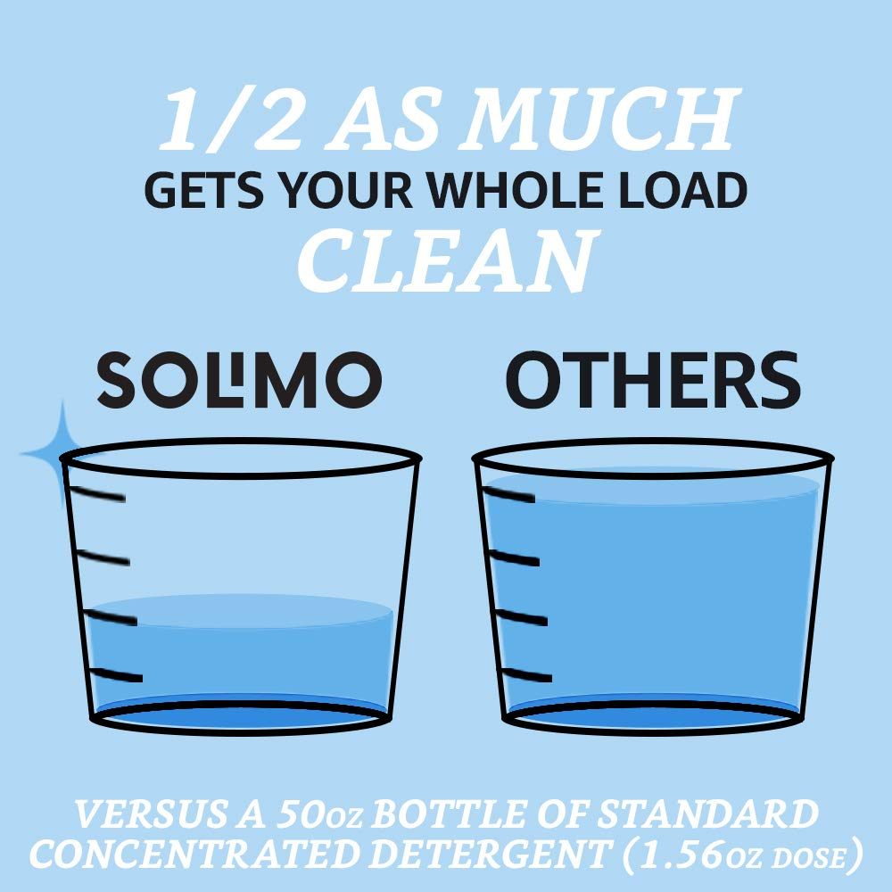 Amazon Brand - Solimo Concentrated Liquid Laundry Detergent, Free & Clear, 64 loads, 48 Fl Oz