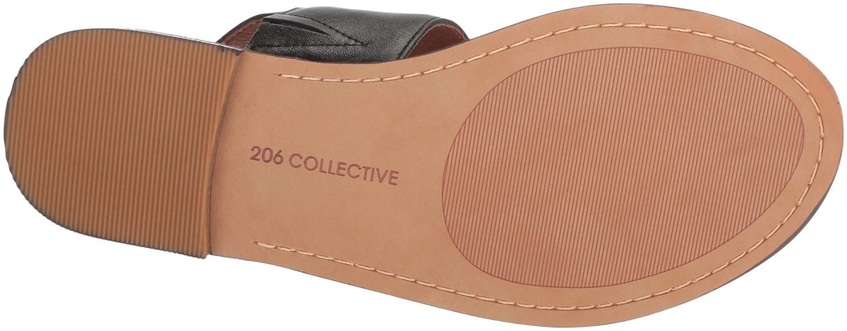 Amazon Brand - 206 Collective Women's Cedar Casual Double Band Sandal, Cognac/Black Leather, 11.5 B US