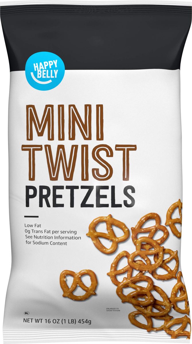 Amazon Brand - Happy Belly Mini Twist Pretzels, 16 Ounce