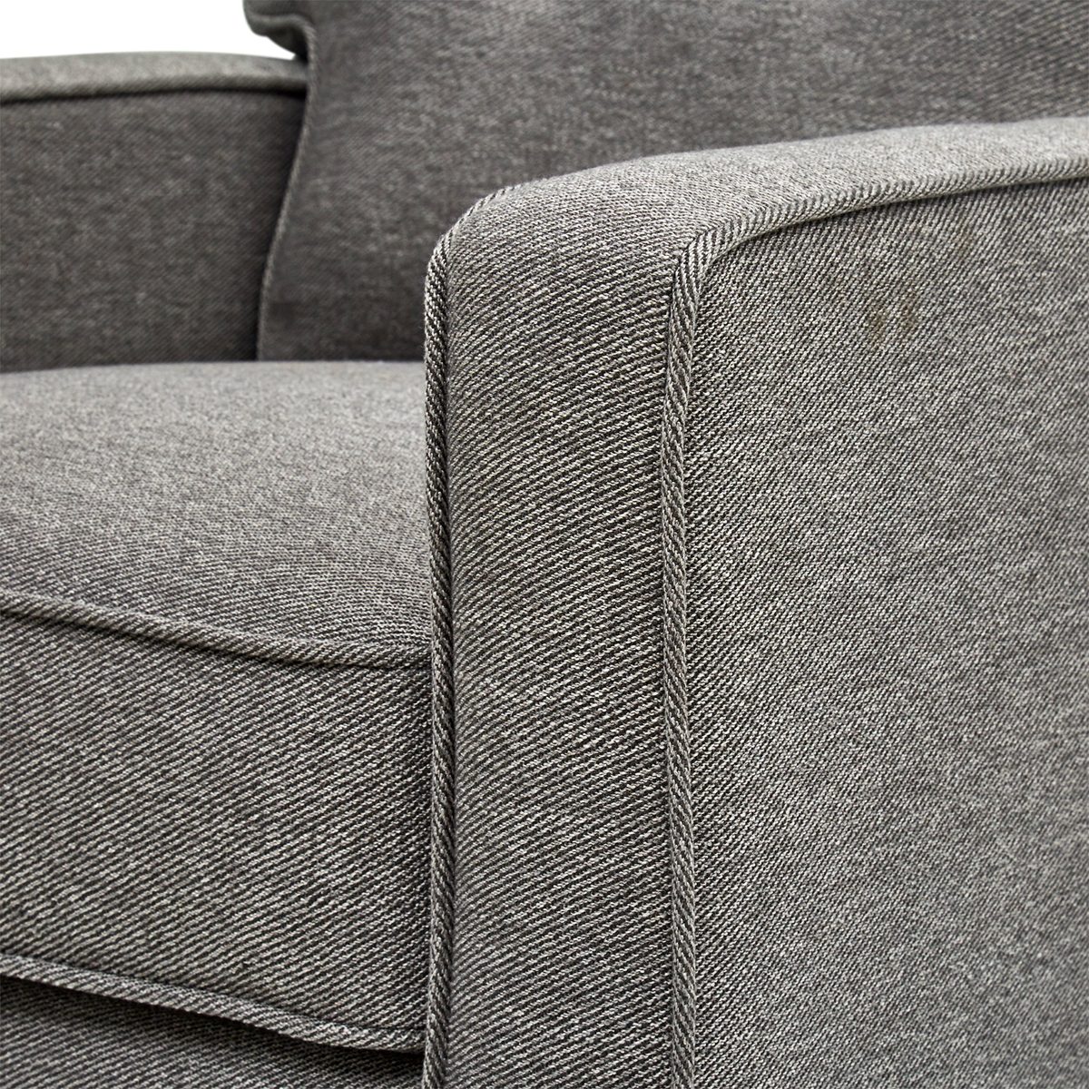Amazon Brand – Stone & Beam Canfield Modern Reclining Tufted Arm Chair, 30.3"W, Light Grey