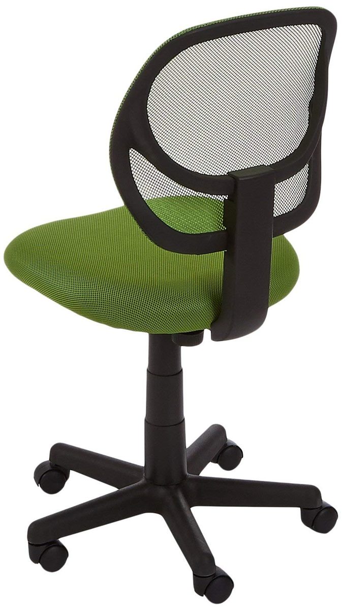 AmazonBasics Low-Back, Upholstered Mesh, Adjustable, Swivel Computer Office Desk Chair, Green