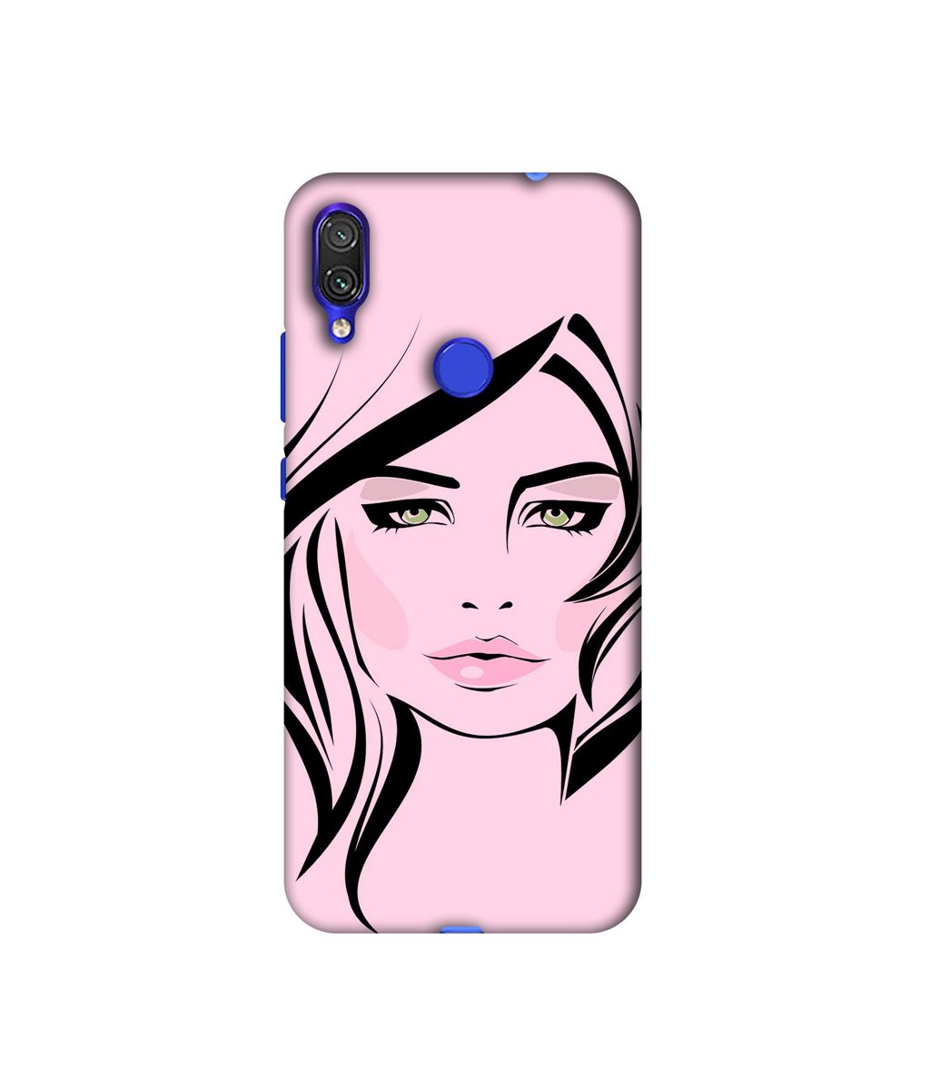 Amazon Brand - Solimo Designer Pink Lady Pattern 3D Printed Hard Back Case Mobile Cover for Xiaomi Redmi Note 7S