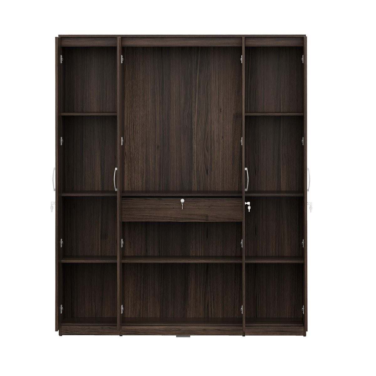 Amazon Brand - Solimo Alpha Engineered Wood 4-Door Wardrobe (Oak Finish)