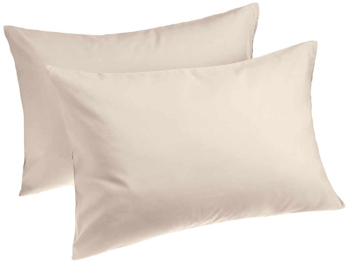 AmazonBasics Premium Microfiber Pillowcases, 2-Pack - 50 x 80 cm, Beige
