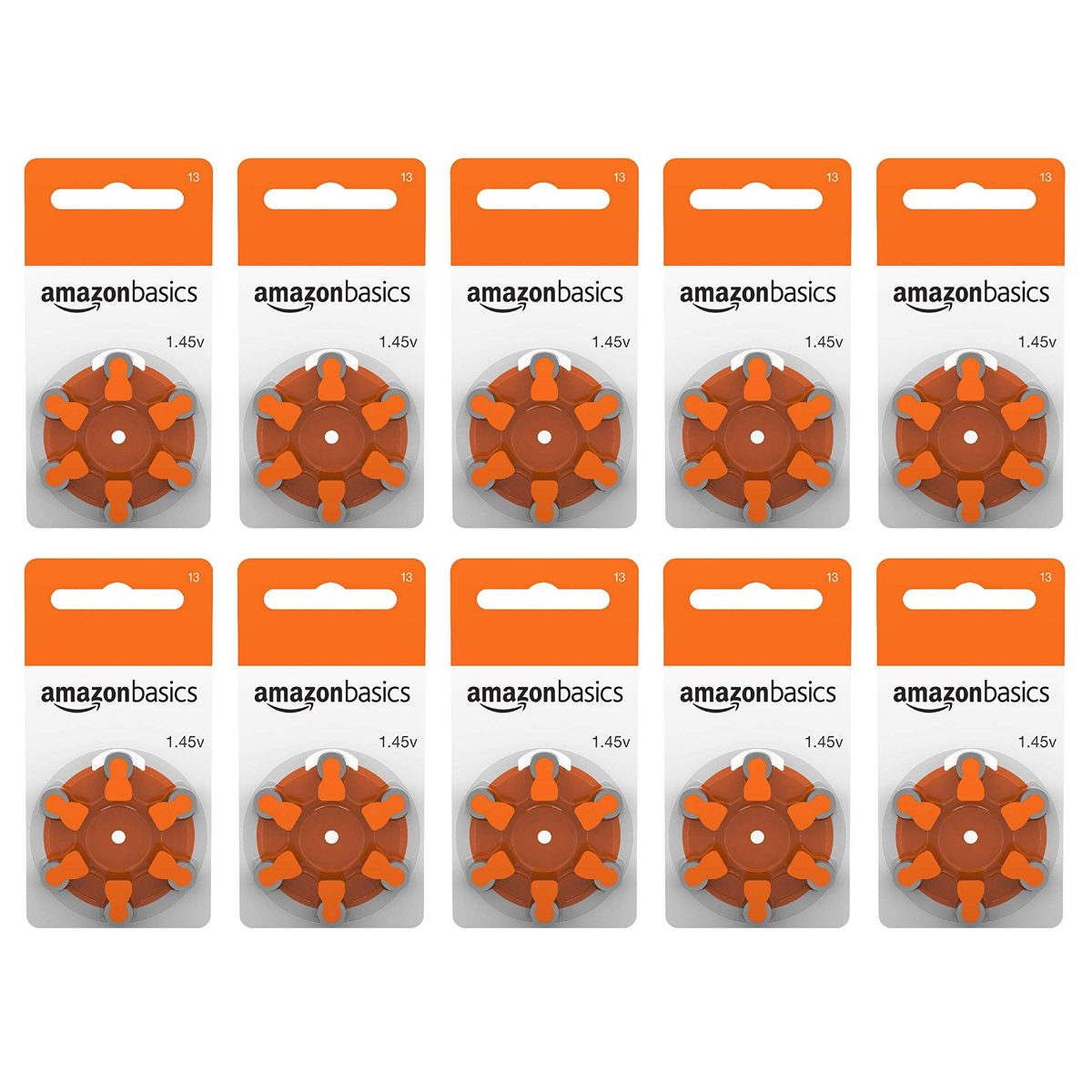 AmazonBasics Hearing Aid Batteries Size 13, 60 Pack