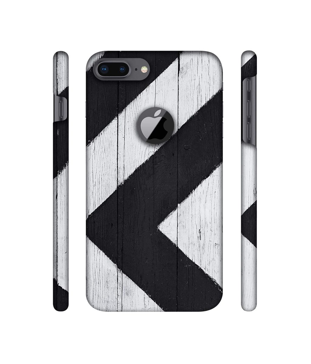 Amazon Brand - Solimo Designer Black Paint Texture on Wood 3D Printed Hard Back Case Mobile Cover for Apple iPhone 8 Plus (with Logo Cut)