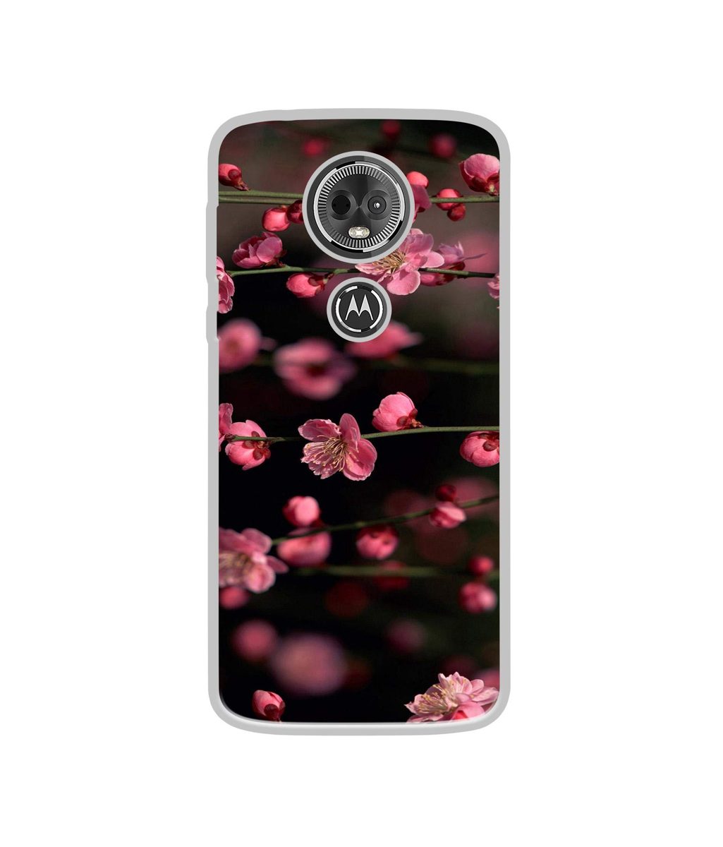 Amazon Brand - Solimo Designer Pink Flowers UV Printed Soft Back Case Mobile Cover for Motorola Moto E5 Plus
