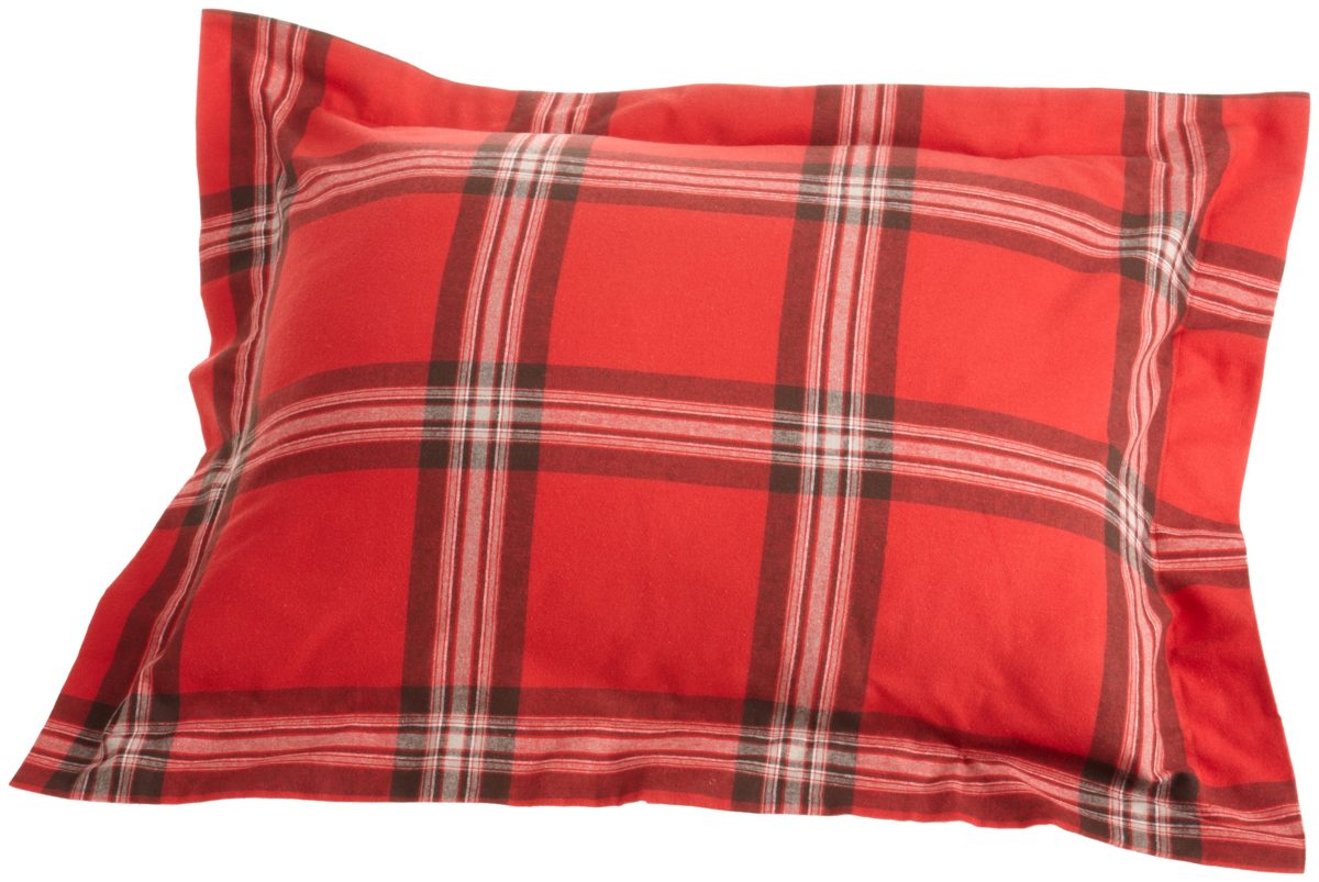 Pinzon Lightweight Cotton Flannel Sham - Standard, Red Tartan