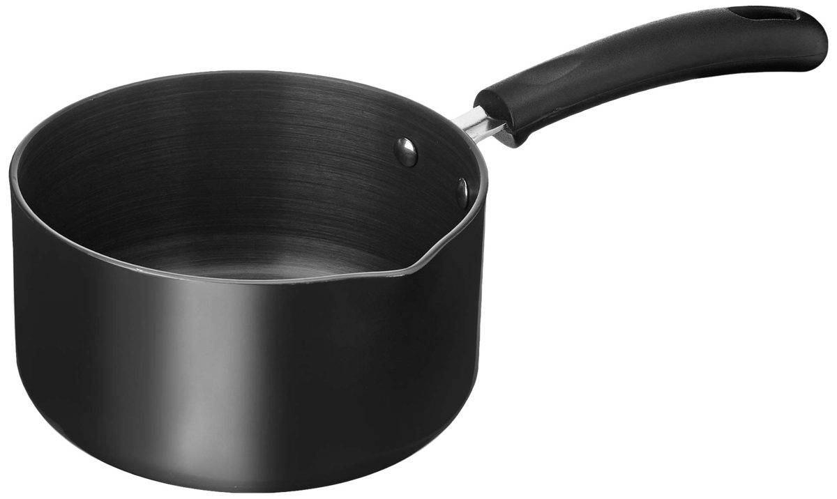 Amazon Brand - Solimo Hard Anodized Saucepan with Bakelite Handle (14cm, 900ml)