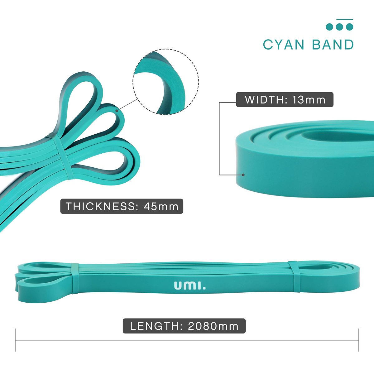 UMI. by Amazon - Resistance Bands Fitness Bands Natural Latex Mini Gym Bands for Pull Up Strength Training Crossfit Pilates Yoga Fitness Sports Muscle Building