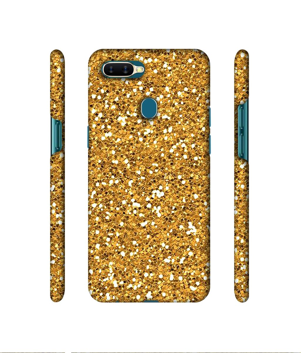 Amazon Brand - Solimo Designer Golden Sparkle 3D Printed Hard Back Case Mobile Cover for Oppo A7