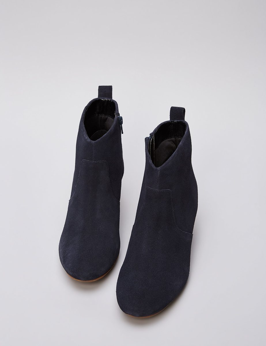 Amazon Brand - find. Leather Western Ankle Boot, Blue (Navy), US 8.5