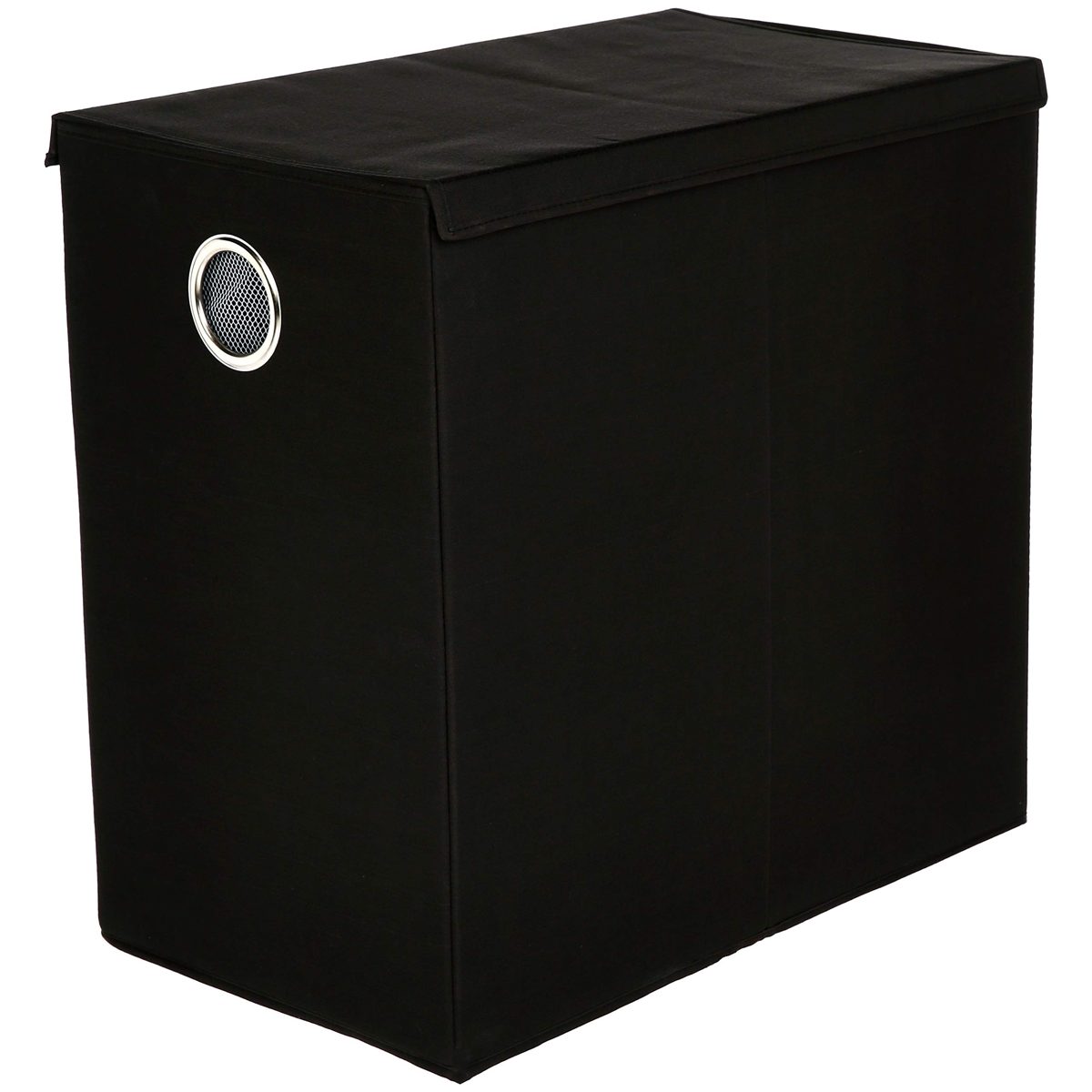 AmazonBasics Collapsible Laundry Sorter with Magnetic Lid Collapsible Laundry Sorter with Magnetic Lid Black