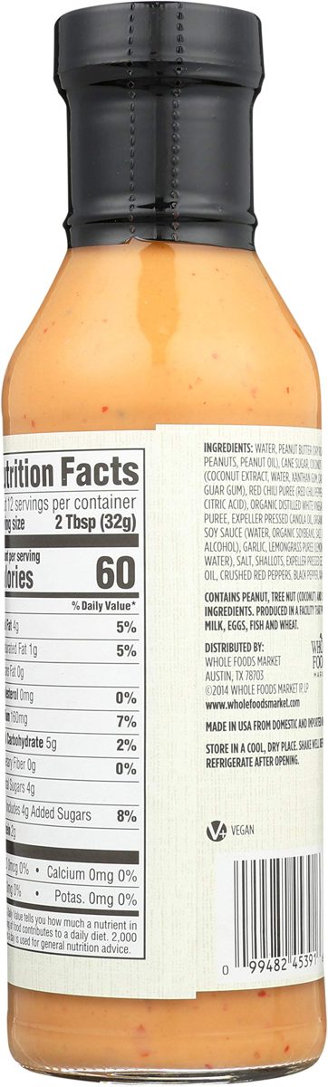 Whole Foods Market, Peanut Coconut Sauce, 13.5 oz