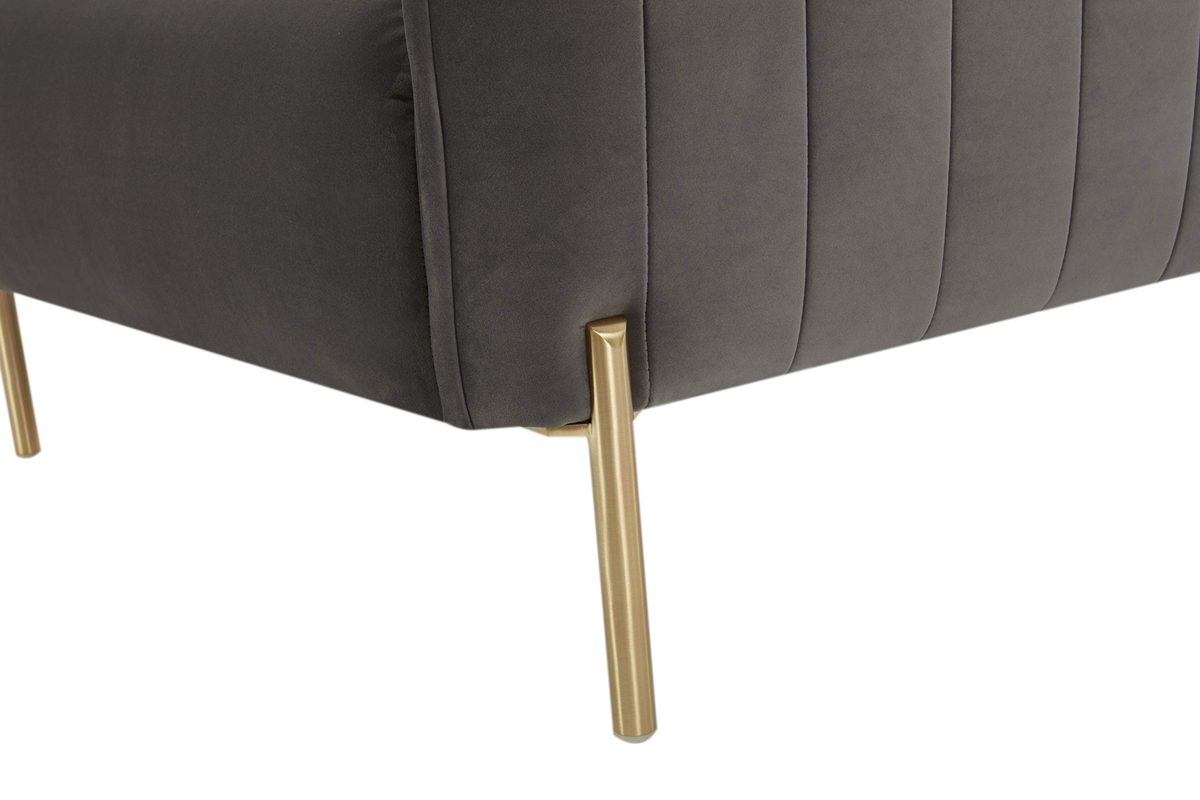 Amazon Brand – Rivet Frederick Mid-Century Modern Tufted Velvet Living Room Chair, 38"W, Grey