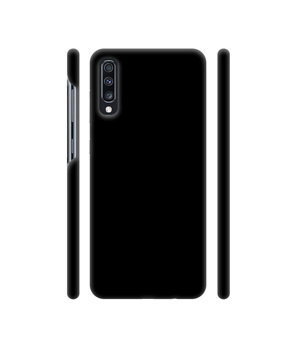 Amazon Brand - Solimo Designer Solid Black 3D Printed Hard Back Case Mobile Cover for Samsung Galaxy A70