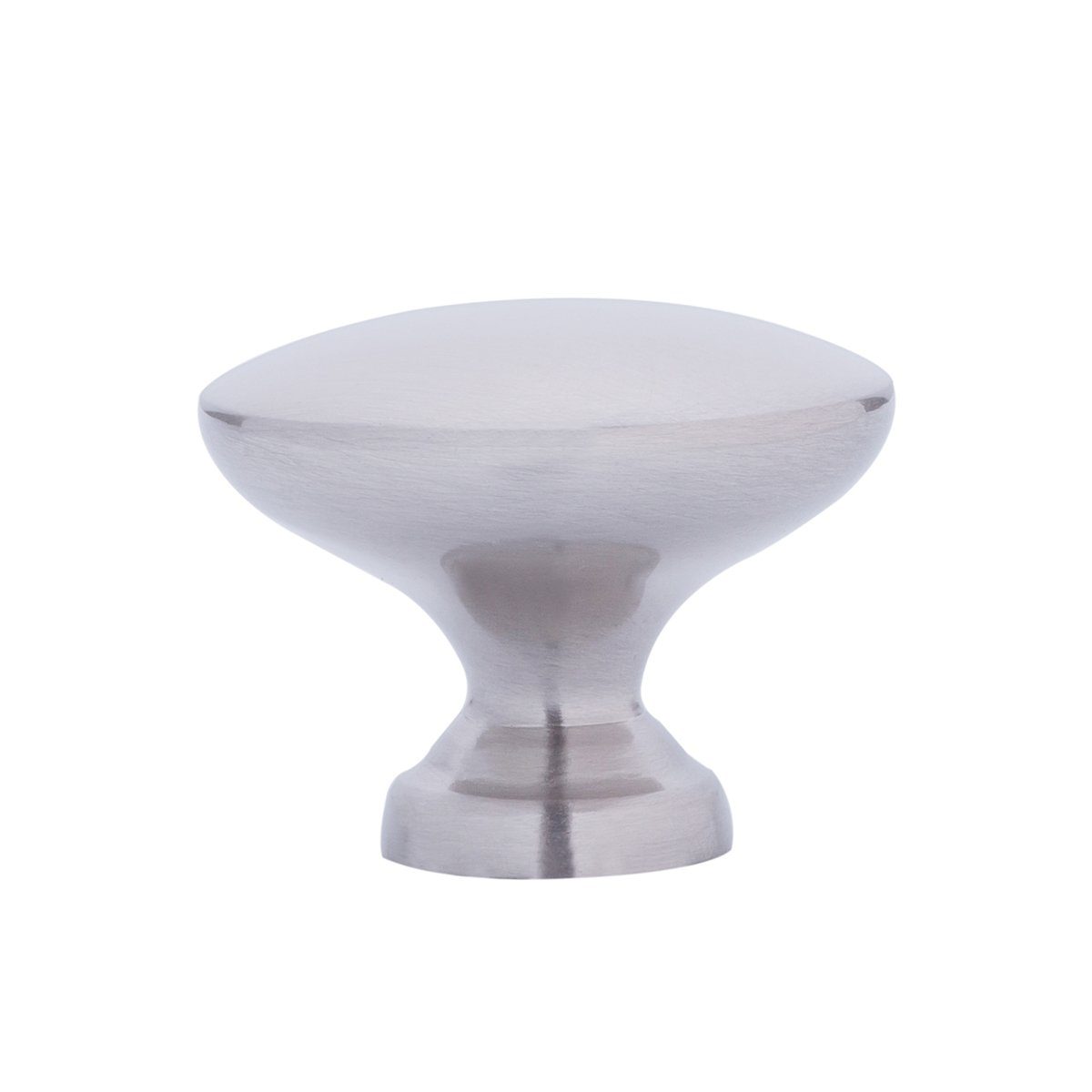 AmazonBasics Round Flat Cabinet Knob, 1.24" Diameter, Satin Nickel, 25-Pack